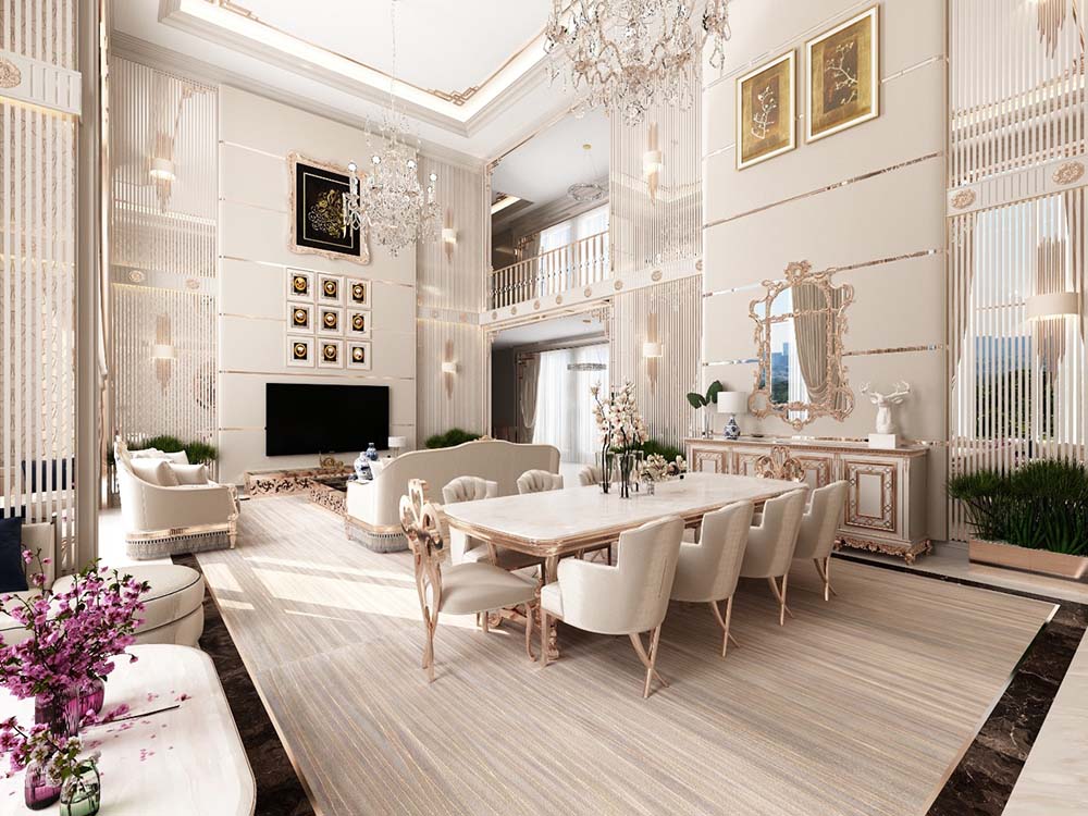 Klasik Villa Salon Dekorasyonu