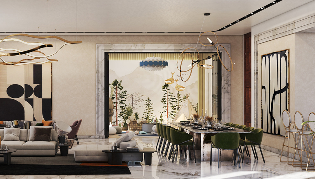 villa iç tasarımı yemek odası