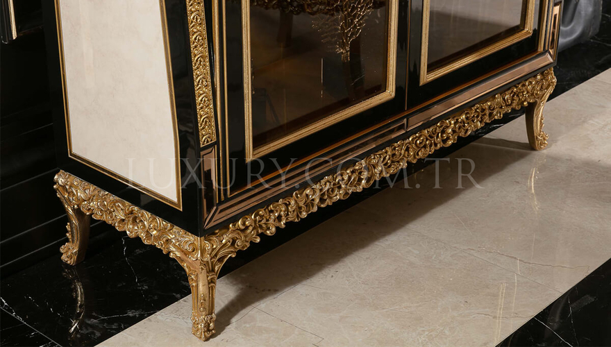 Ahsen Classic Gold Leaf Dining Room - 12