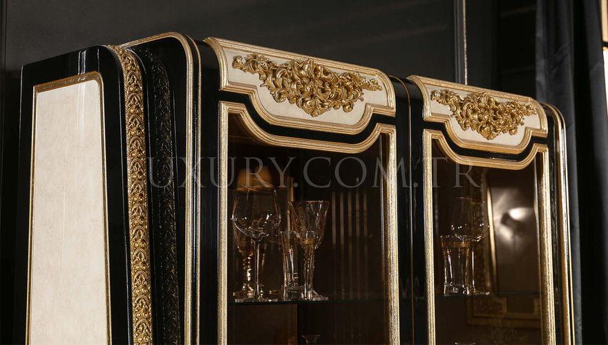 Ahsen Classic Gold Leaf Dining Room - 15