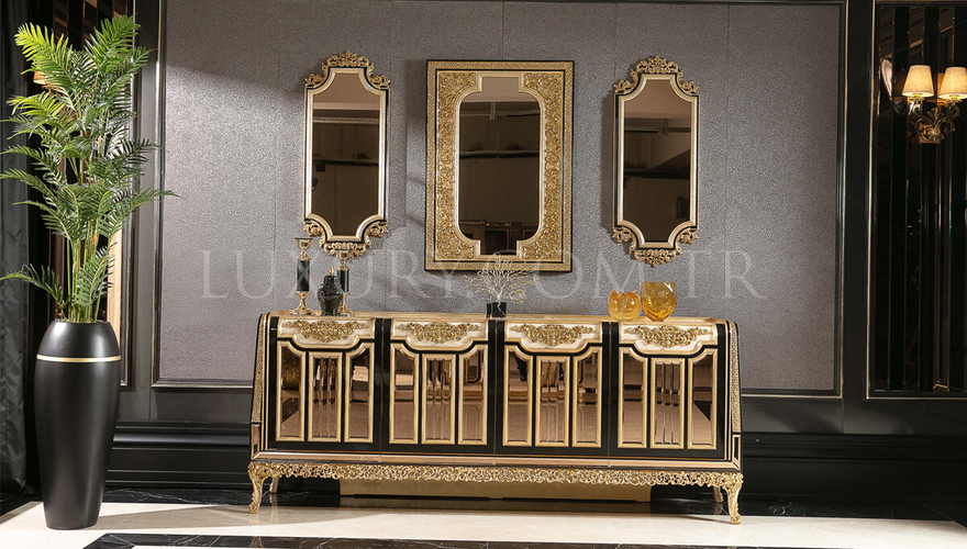 Ahsen Classic Gold Leaf Dining Room - 9