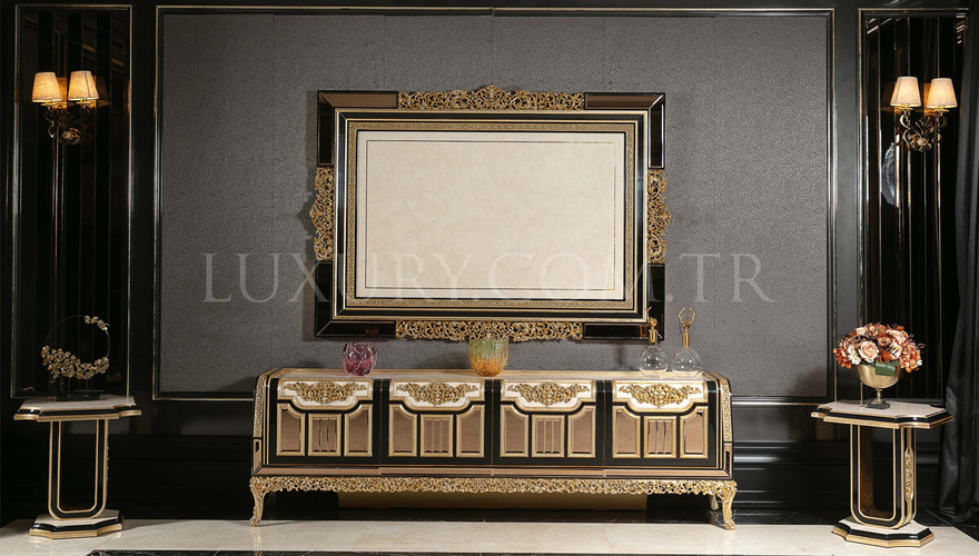 Ahsen Classic Gold Leaf Dining Room - 13