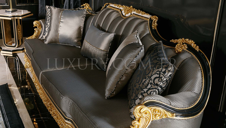 Ahsen Classic Gold Leaf Living Room - 4