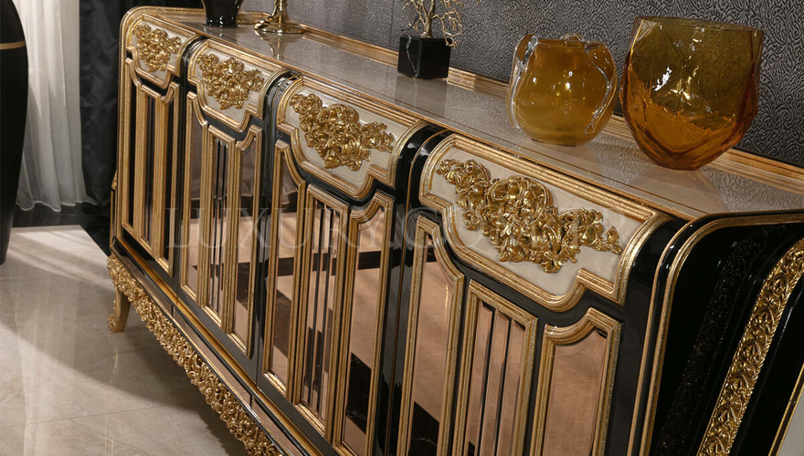 Ahsen Klasik Altın Varaklı Yemek Odası - 10