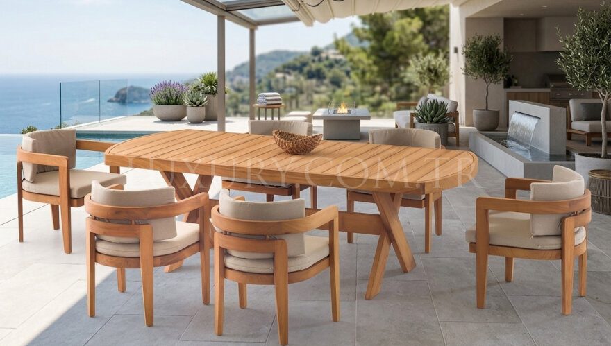 Alaçatı Bahçe Yemek Masası Takımı - 1180