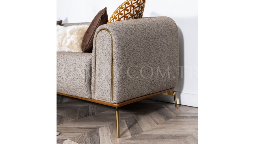 Alesta Modern Brown Sofa Set - 15