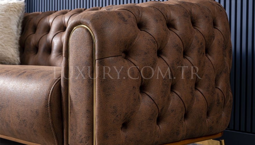 Alesta Modern Brown Sofa Set - 14