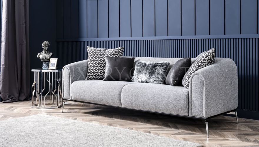 Alesta Modern Gray Sofa Set - 5