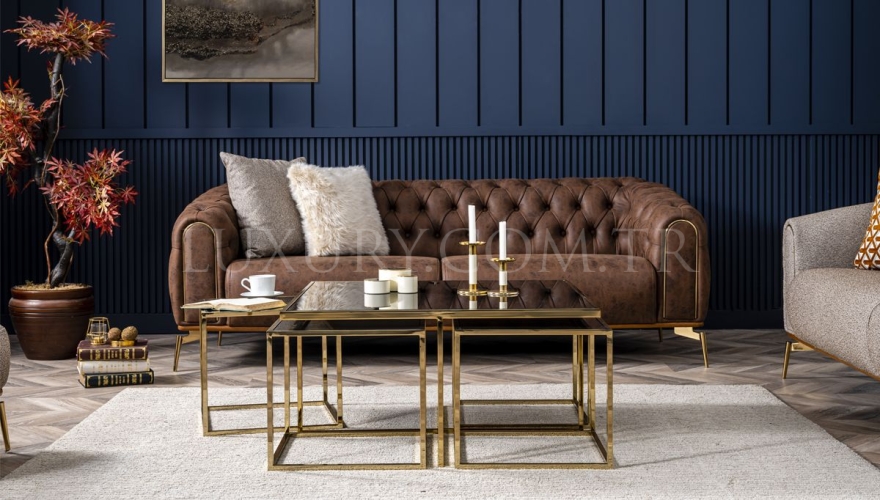 Alesta Modern Kahverengi Koltuk Takımı - 5