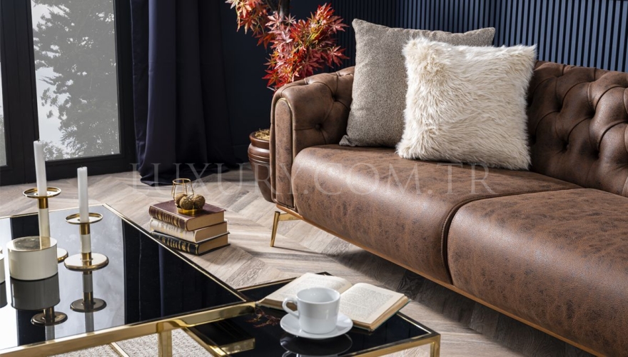 Alesta Modern Kahverengi Koltuk Takımı - 10