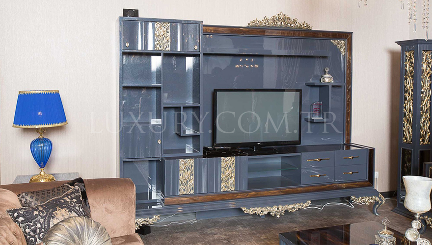 1080 - Almera Klasik Lacivert TV Ünitesi