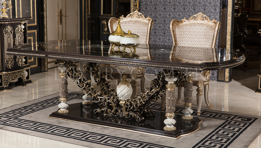 Almila Classic Black Dining Room - 7