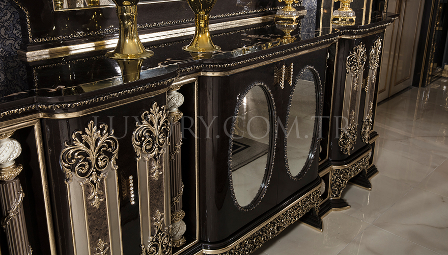 Almila Classic Black Dining Room - 12