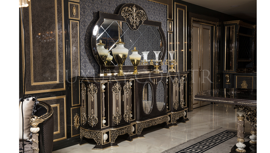 Almila Classic Black Dining Room - 6