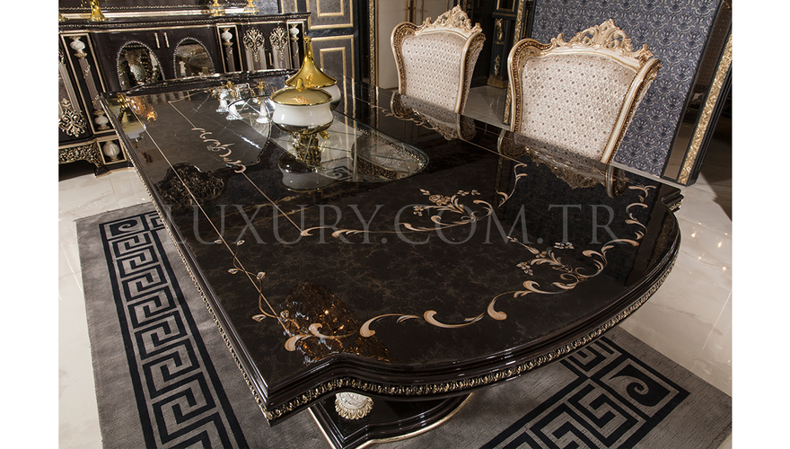 Almila Classic Black Dining Room - 5