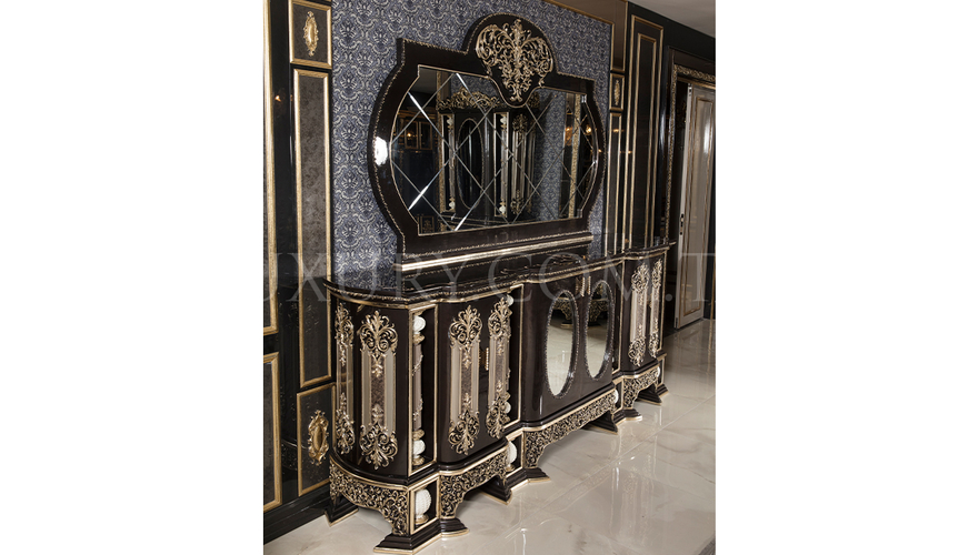 Almila Classic Black Dining Room - 17