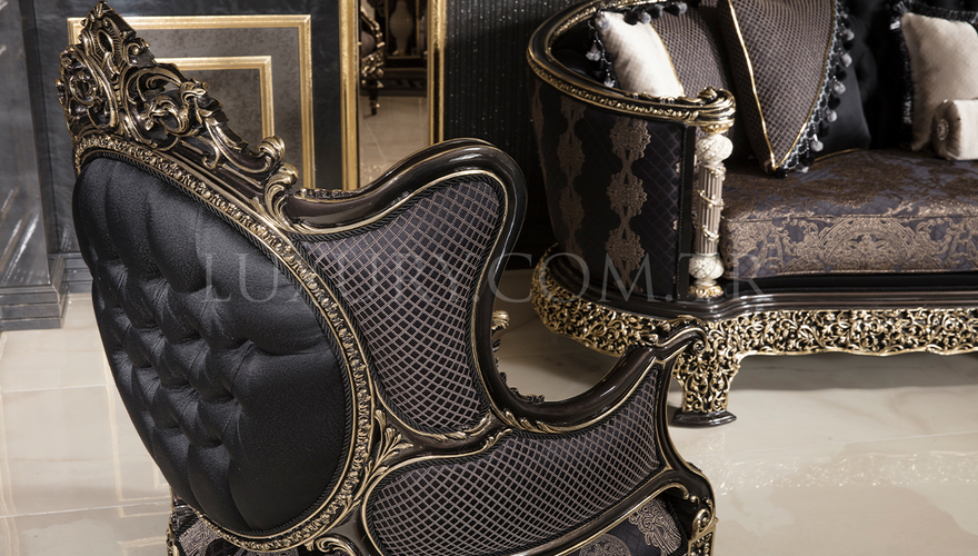 Almila Classic Black Living Room - 6