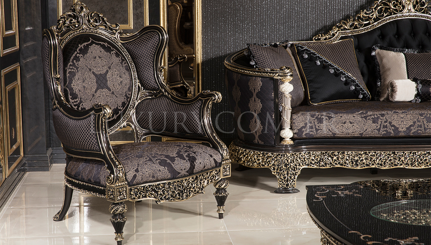 Almila Classic Black Living Room - 4