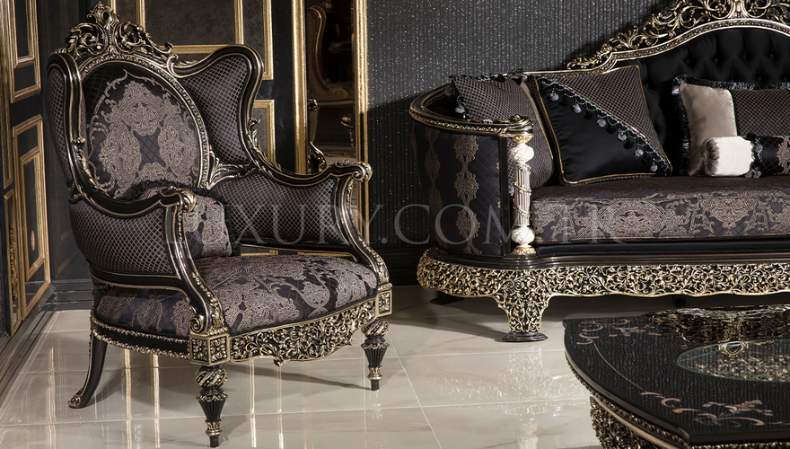 Almila Classic Black Living Room - 14