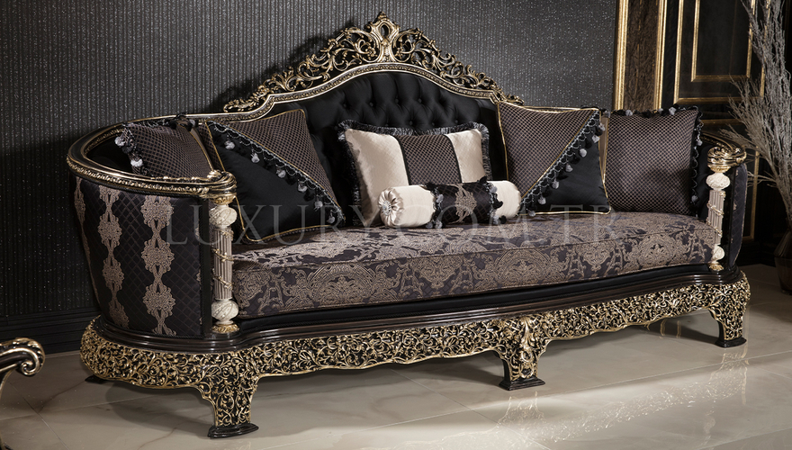 Almila Classic Black Living Room - 2