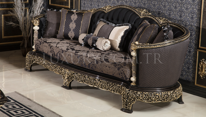 Almila Classic Black Living Room - 15