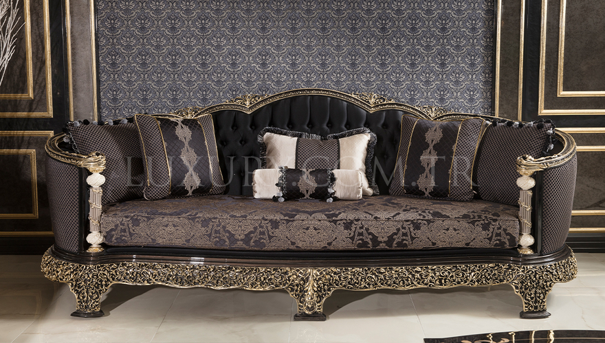 Almila Classic Black Living Room - 3