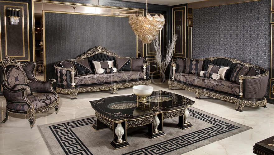 Almila Classic Black Living Room - 1