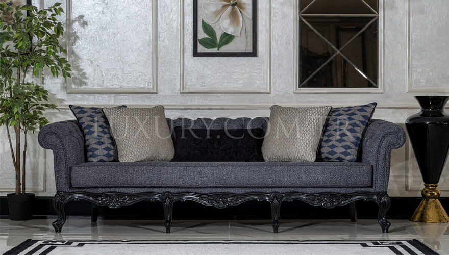 Alparslan Classic Gray Sofa Set - 4