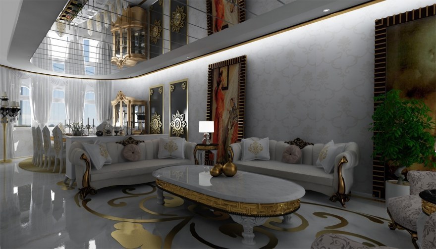 Altın Gold Leaf Villa Furniture - 1