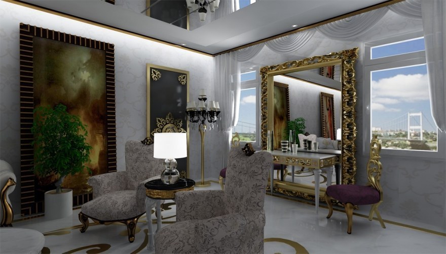 Altın Varaklı Villa Mobilyaları - 2