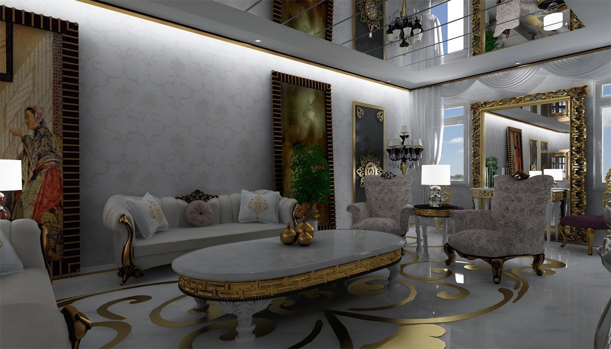 Altın Varaklı Villa Mobilyaları