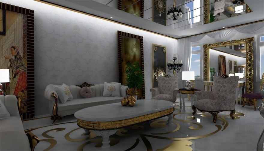 Altın Varaklı Villa Mobilyaları - 4