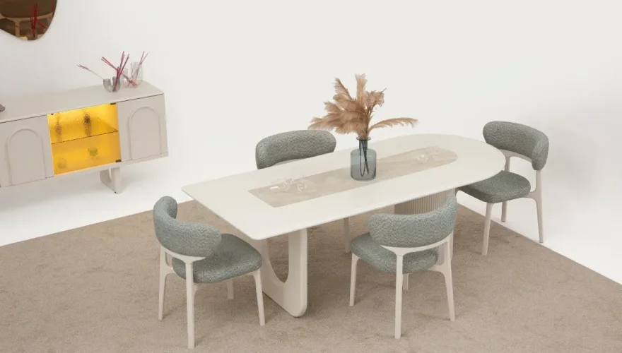 Aluna Bohemian Dining Room Set - 2