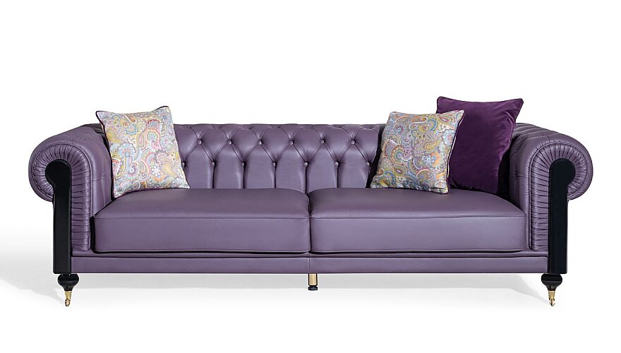 Alvero Chester Leather Sofa - 3