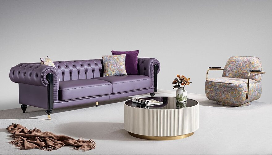 Alvero Chester Leather Sofa - 2