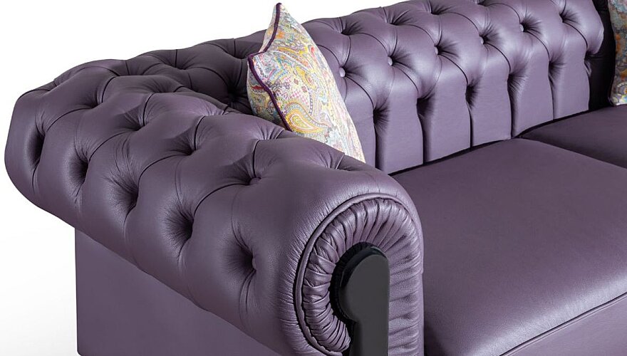 Alvero Chester Leather Sofa - 4