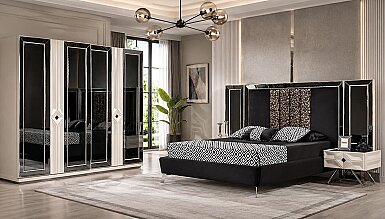 Amelie Siyah Beyaz Modern Yatak Odası - 1182