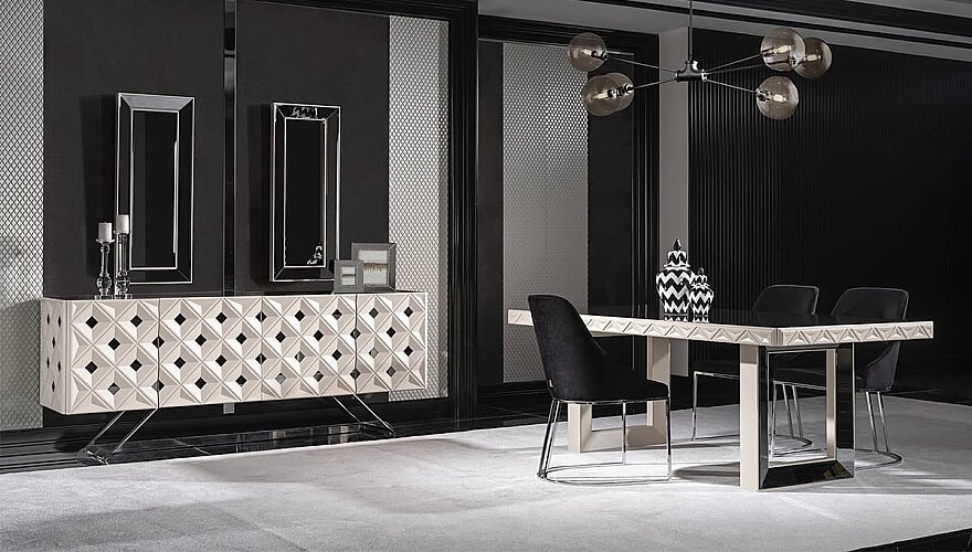 Amelie Siyah Beyaz Modern Yemek Odası - 3