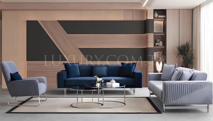 1063 - Armani Modern Lacivert Koltuk Takımı