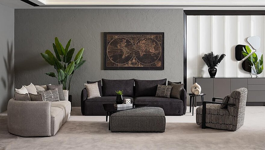 Arvento Gri Modern Koltuk Takımı - 6