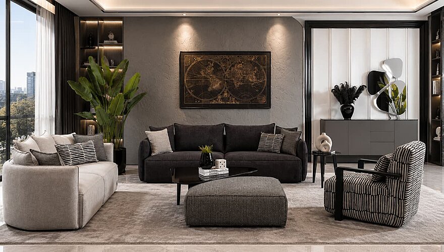 Arvento Gri Modern Koltuk Takımı - 1