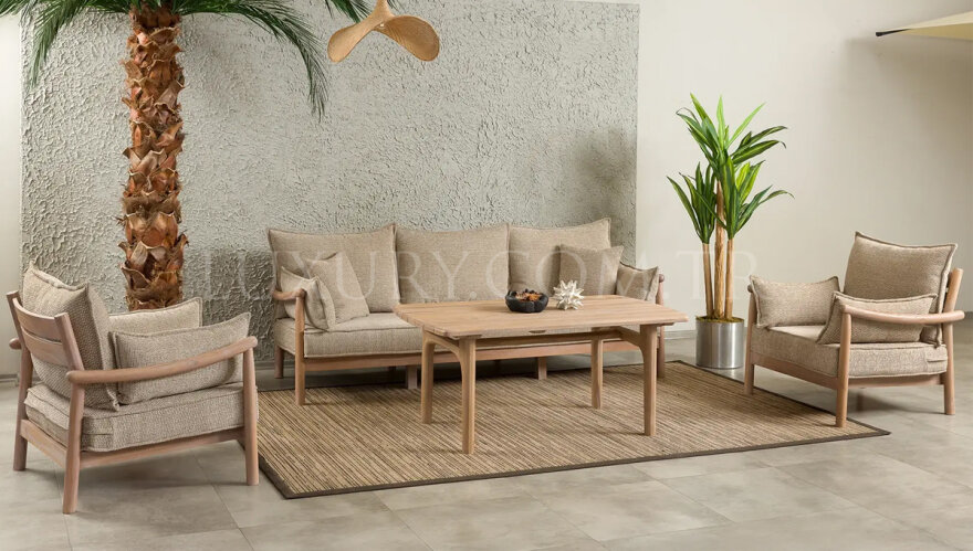 Asos Ahşap Bahçe Koltuk Takımı - 2