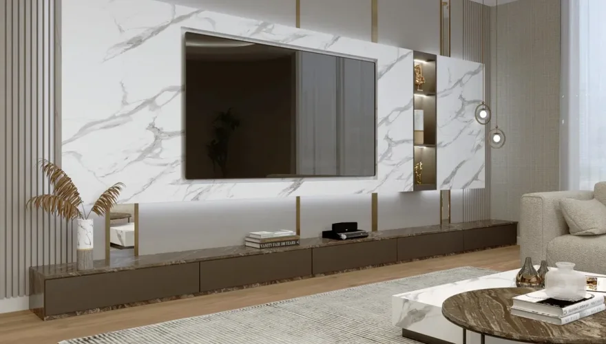 Astana Marble Patterned TV Panel - 2