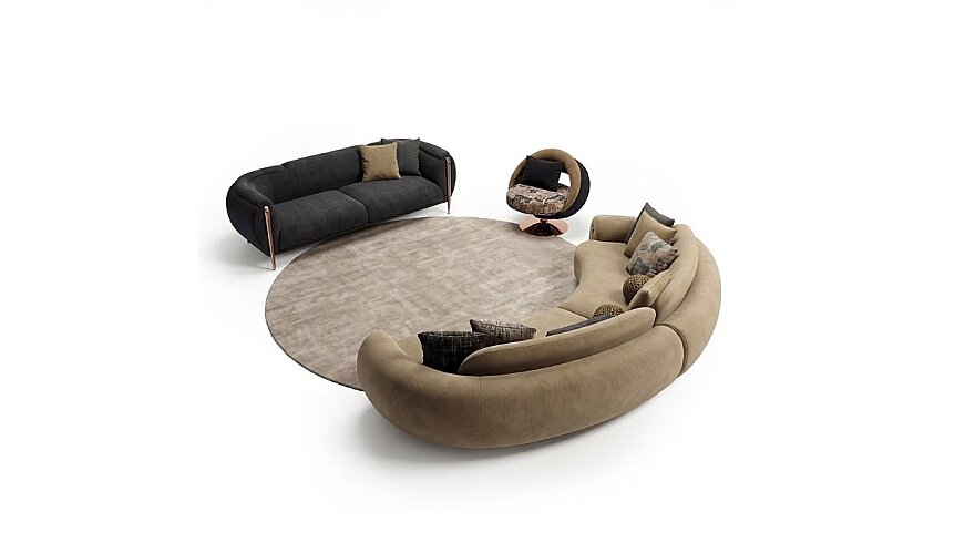 Avenor Camel Siyah Modern Oturma Odası - 2