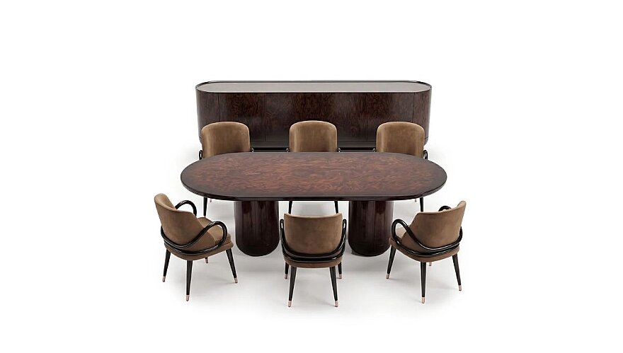 Avenor Oval Ceviz Modern Yemek Odası - 2