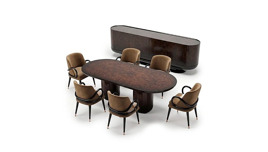 Avenor Oval Ceviz Modern Yemek Odası - 3