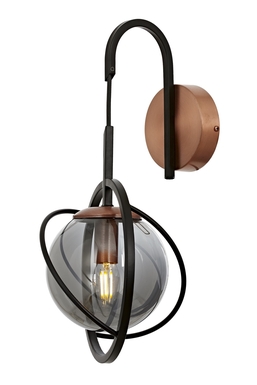 Luxury AP-60291-1BSY Siyah Boyalı Aplik E14 Metal Cam 22x24cm