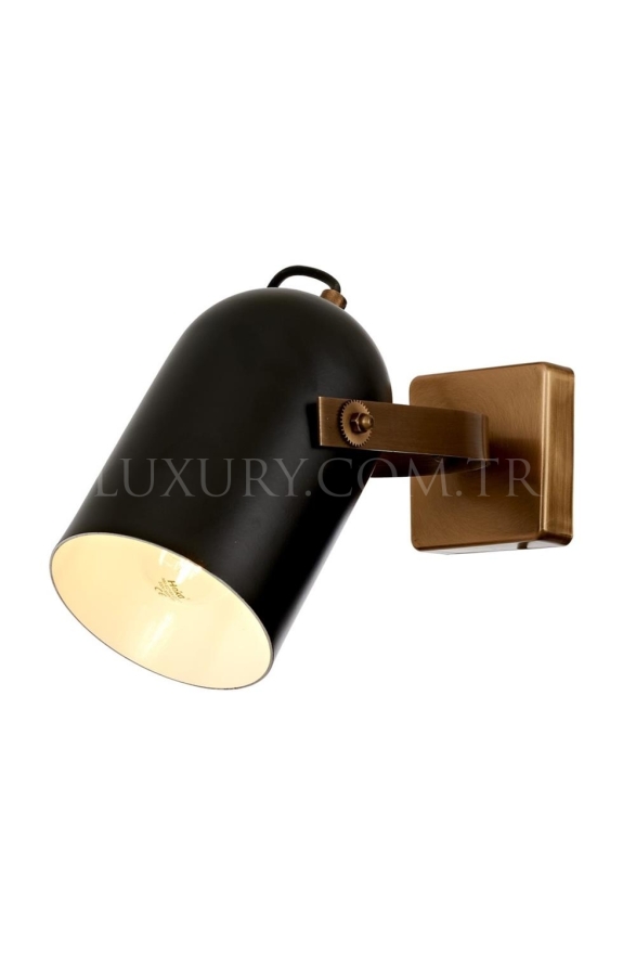 Luxury AP-60349-1E Siyah/Eskitme Boyalı/Kaplama Aplik E27 Metal 12cm - Luxury Avize ve Aydınlatma