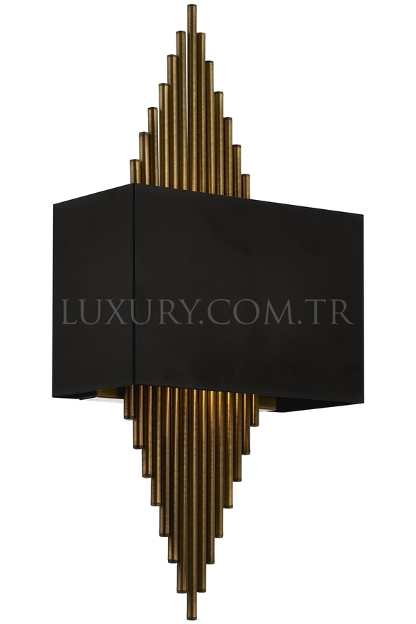 Luxury Avize ve Aydınlatma - Luxury AP-62175-01 Siyah Boyalı Aplik E14 Metal 25x13cm