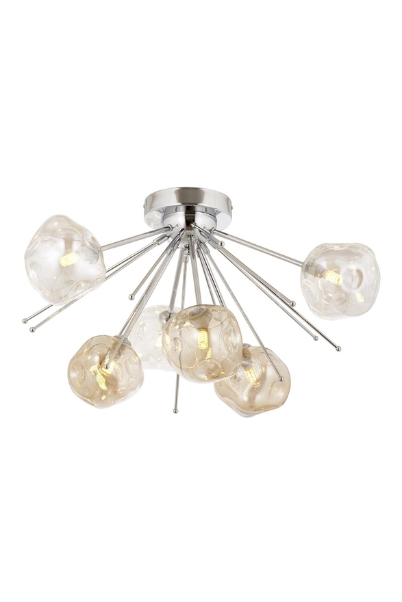 Luxury AR-60212-6K Krom Kaplama Modern Avize GU10 Metal Cam 42cm - Luxury Avize ve Aydınlatma